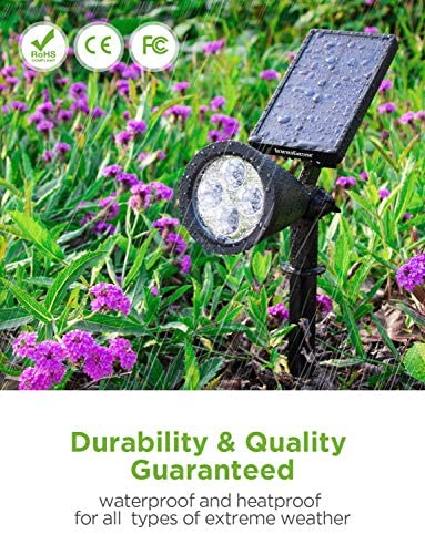 InnoGear Solar Lights Outdoor, Upgraded Waterproof Solar Powered Landscape Spotlights 2-in-1 Wall Light Decorative Lighting Auto On/Off for Pathway Garden Patio Yard Driveway Pool, Pack of 2 (White)