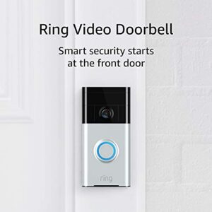 Ring Video Doorbell (1st Gen) – 720p HD video, motion activated alerts, easy installation – Satin Nickel