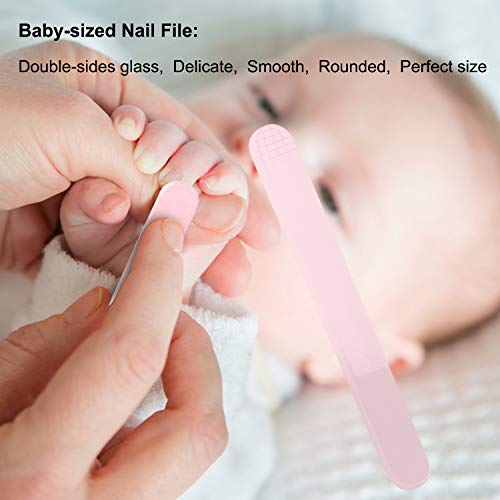 YIVEKO Baby Nail Kit, 4-in-1 Baby Nail Care Set with Cute Case, Baby Nail Clipper, Scissors, Nail File & Tweezers, Baby Manicure Kit and Pedicure kit for Newborn, Infant, Toddler, Kids-Owl Pink