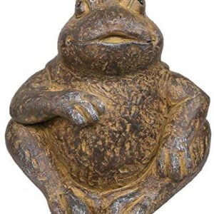 Alpine Corporation WGG426HH Alpine Made of Rustic Stone Frog Statue, Brown