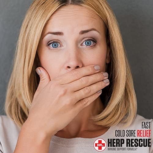 HERP RESCUE #1 Best formula to clear skin FAST of Herpes, Cold Sores, and Shingles.- Full 30 Day Supply l Lysine, Zinc, Vitamin C, Oregano Oil, 120 Capsules