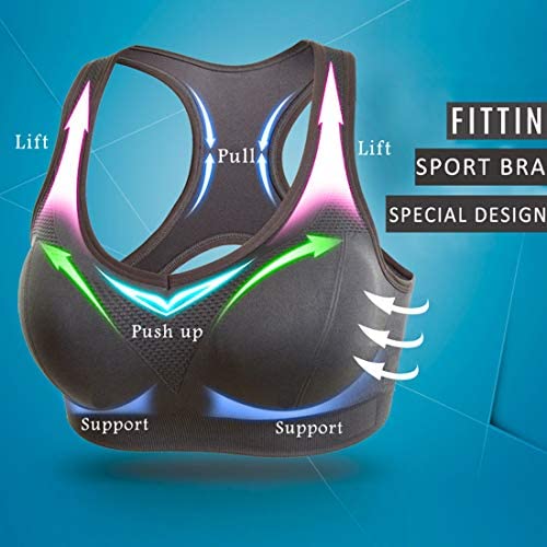 FITTIN Racerback Sports Bras for Women- Padded Seamless High Impact Support for Yoga Gym Workout Fitness