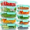[10-Pack] Glass Food Storage Containers with Lids, Airtight, BPA Free, Meal Prep Containers for Kitchen, Home Use