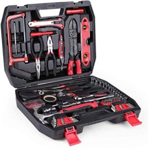 Meterk 170 Pcs Home Tool Kit- Household/Auto Repair Mechanic Tool Set with Wrenches, Screwdriver Set, Sockets Kit, Hammer, Pliers and Toolbox Storage Case for Homeowner, DIYER, Handyman