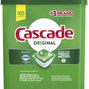 Cascade Original Dishwasher Pods, Actionpacs Dishwasher Detergent Tablets, Fresh Scent, 105 Count
