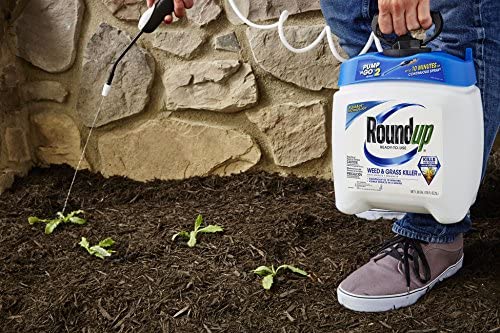 Roundup Ready-To-Use Weed & Grass Killer III -- with Pump 'N Go 2 Sprayer, Use in & Around Vegetable Gardens, Tree Rings, Flower Beds, Patios & More, Kills to the Root, 1.33 gal.