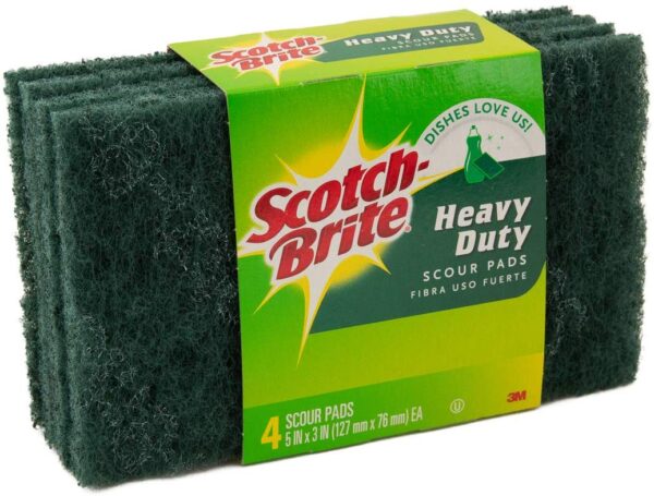 Scotch-Brite (24 Pack) 3M Heavy Duty Scour Pads For Tough Cleaning Home Kitchen Dining Bathroom